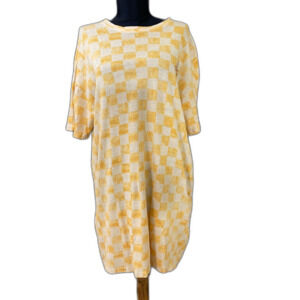 Urban Outfitters mini shirtdress Womens M Checkerboard Butterfly Oversized